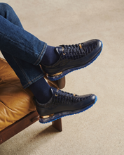 Load image into Gallery viewer, The Marseille Navy Blue Leather Men Sneaker