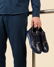 Load image into Gallery viewer, The Marseille Navy Blue Leather Men Sneaker