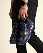 Load image into Gallery viewer, The Marseille Navy Blue Leather Men Sneaker