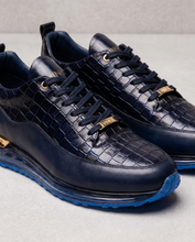 Load image into Gallery viewer, The Marseille Navy Blue Leather Men Sneaker
