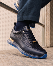 Load image into Gallery viewer, The Marseille Navy Blue Leather Men Sneaker