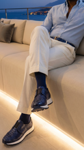 Load image into Gallery viewer, The Obsidian Navy Python Leather Men Sneaker