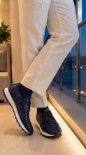 Load image into Gallery viewer, The Obsidian Navy Python Leather Men Sneaker