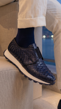 Load image into Gallery viewer, The Obsidian Navy Python Leather Men Sneaker