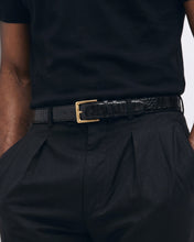 Load image into Gallery viewer, The Aurelio Black Python &amp; Baby Buffalo Leather Penny Loafer