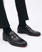 Load image into Gallery viewer, The Aurelio Black Python &amp; Baby Buffalo Leather Penny Loafer