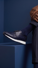 Load image into Gallery viewer, The Obsidian Navy Python Leather Men Sneaker