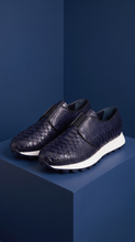 Load image into Gallery viewer, The Obsidian Navy Python Leather Men Sneaker