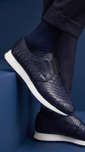 Load image into Gallery viewer, The Obsidian Navy Python Leather Men Sneaker