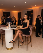 Load image into Gallery viewer, The Valencia Black &amp; Gold Jewel Heel Women Mule Sandal