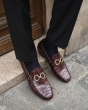 Load image into Gallery viewer, The Pisa Burgundy Leather Bit Drive Loafer Men Shoe