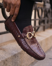 Load image into Gallery viewer, The Pisa Burgundy Leather Bit Drive Loafer Men Shoe