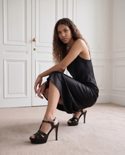 Load image into Gallery viewer, The Parisian Black Patent Leather T-Strap Platform Heel Women Sandal