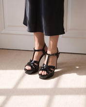 Load image into Gallery viewer, The Parisian Black Patent Leather T-Strap Platform Heel Women Sandal