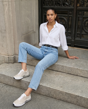 Load image into Gallery viewer, The Aurelia White Gold Woven Leather Women Sneaker