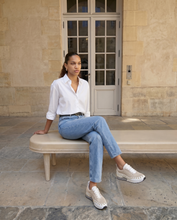 Load image into Gallery viewer, The Aurelia White Gold Woven Leather Women Sneaker