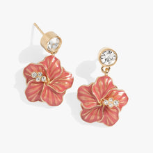 Load image into Gallery viewer, Hibiscus Drop Earrings