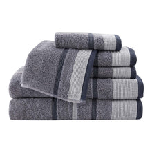 Load image into Gallery viewer, Decorative Cotton Stripe Bath Towel Set - Noelle Collection