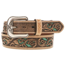 Load image into Gallery viewer, HOOey Top Notch Hand Tooled (Natural/Turquoise) - Mens Western Leather Belt