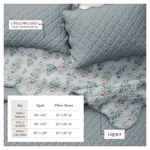 Load image into Gallery viewer, Floral Print &amp; Scallopeded Edge Cotton Quilt Set - Katrin Collection