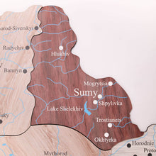 Load image into Gallery viewer, Wooden Map of Ukraine Cappuccino