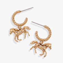 Load image into Gallery viewer, Horse Huggie Hoop Earrings