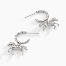 Load image into Gallery viewer, Horse Huggie Hoop Earrings