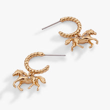 Load image into Gallery viewer, Horse Huggie Hoop Earrings