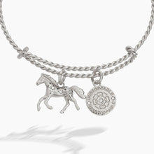 Load image into Gallery viewer, Horse Rope Textured Charm Bangle