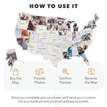 Load image into Gallery viewer, USA Photo Map Pastel