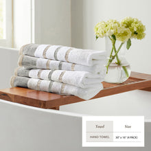 Load image into Gallery viewer, Decorative Cotton Stripe Bath Towel Set - Noelle Collection