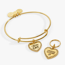 Load image into Gallery viewer, 'I Love My Cat' Bangle &amp; Pet Collar Charm Set of 2