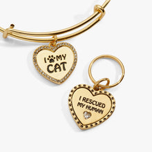 Load image into Gallery viewer, 'I Love My Cat' Bangle &amp; Pet Collar Charm Set of 2