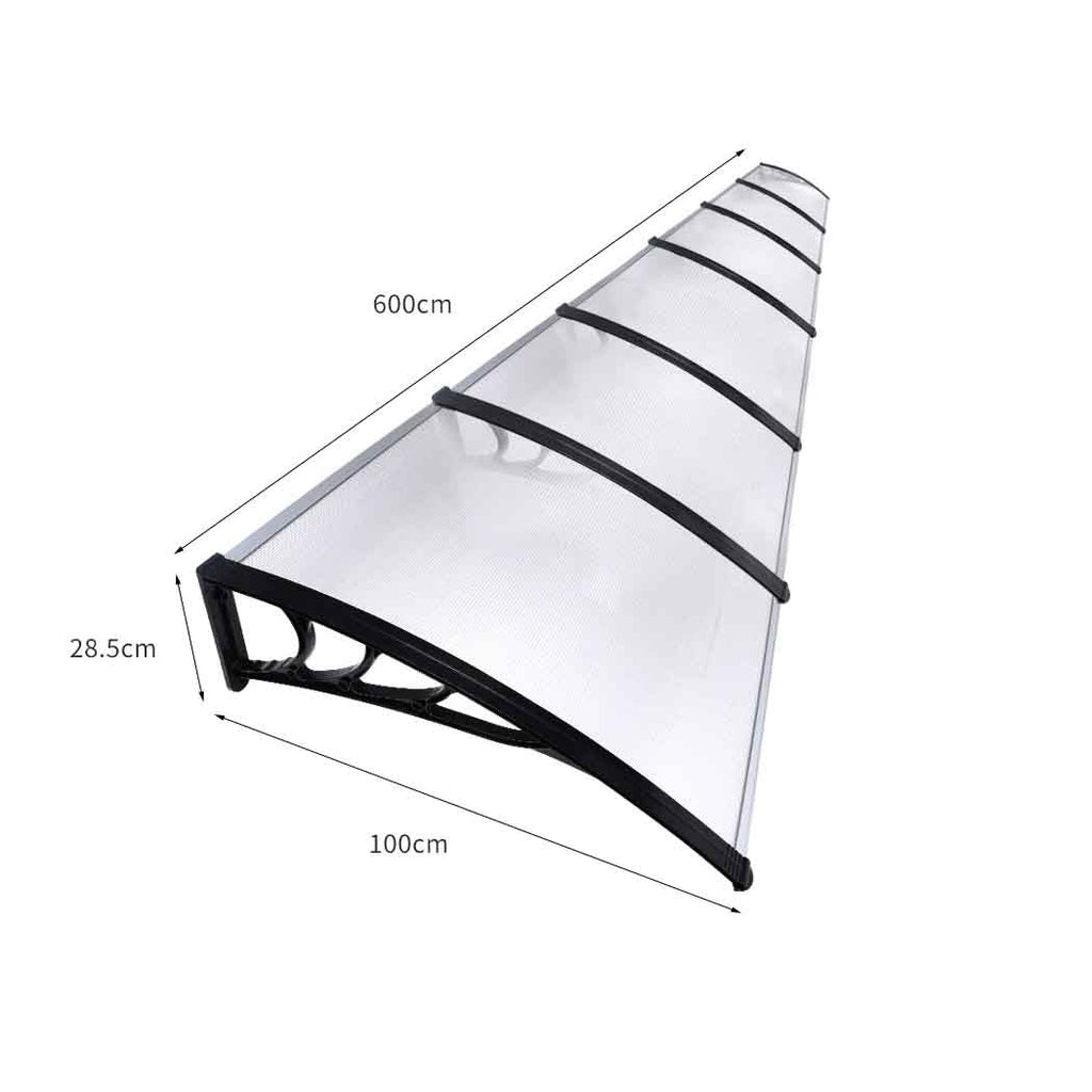 Mountview Window Door Awning Outdoor 1M X 6M Transparent 1x6M