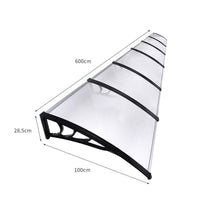 Load image into Gallery viewer, Mountview Window Door Awning Outdoor 1M X 6M Transparent 1x6M
