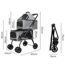 Load image into Gallery viewer, PaWz Two-tier Pet Stroller Double Dog
