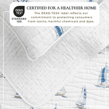 Load image into Gallery viewer, Coastal Blue Sailboat Quilt Set - Marzano Collection