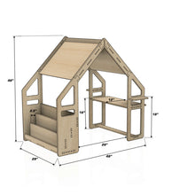 Load image into Gallery viewer, WALLY- Playhouse Inspired Bookshelf + Toy Shelf