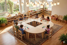 Load image into Gallery viewer, ARI- Semi-Circle Table with Set of 4 Chairs