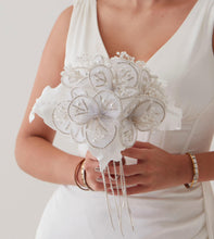 Load image into Gallery viewer, White Flower Bouquet – Ideal for Bridal, Quinceanera, or Proposal