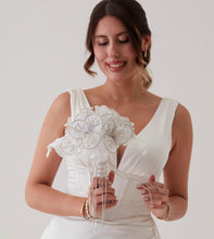 Load image into Gallery viewer, White Flower Bouquet – Ideal for Bridal, Quinceanera, or Proposal