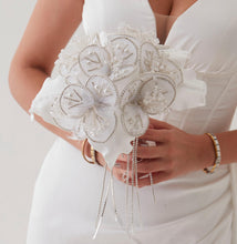 Load image into Gallery viewer, White Flower Bouquet – Ideal for Bridal, Quinceanera, or Proposal