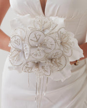 Load image into Gallery viewer, White Flower Bouquet – Ideal for Bridal, Quinceanera, or Proposal