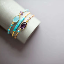 Load image into Gallery viewer, Turquoise Adjustable Stacking Bracelet
