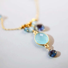 Load image into Gallery viewer, Blue Chalcedony Bezel Necklace