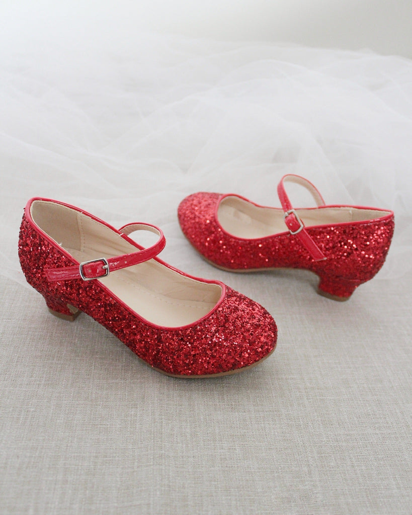 Rock Glitter Mary Jane with Glitter Heels for Girls