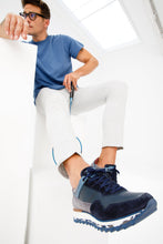 Load image into Gallery viewer, The Hoskova Navy Blue Leather Men Sneaker