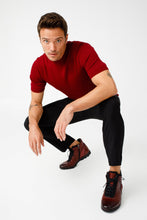 Load image into Gallery viewer, The Houston Leather Burgundy Lace-Up Casual Men Boot with a Zipper