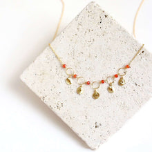 Load image into Gallery viewer, Orange Chalcedony Mini Chain Loop Necklace