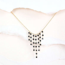 Load image into Gallery viewer, Black Spinel Mini Fringe Necklace